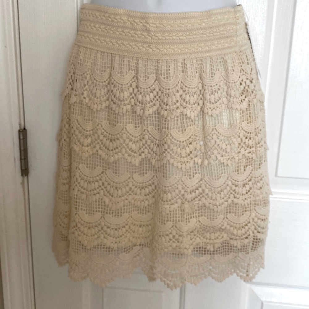 NWT Boho Blue Island

Cream Crochet
Layered Skirt